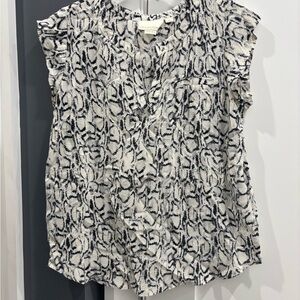 Cynthia Rowley Monochrome Abstract Blouse